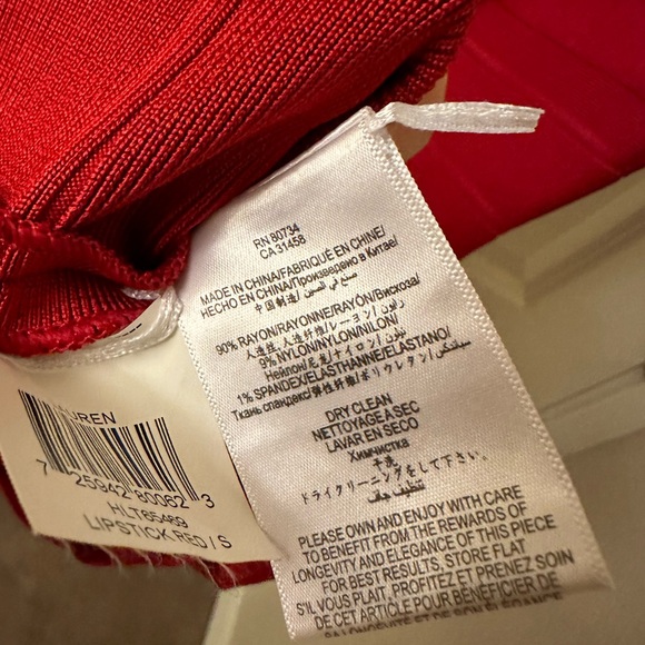 Herve Leger Lipstick Red Bandage Mini Dress - Picture 4 of 5